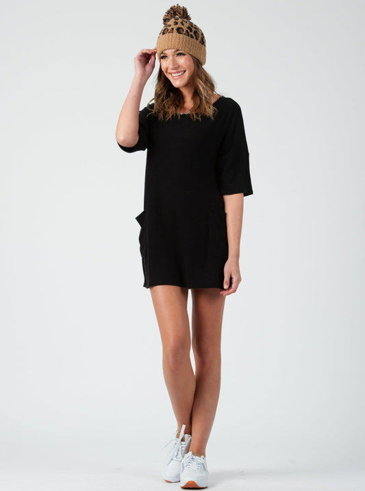 CUMULUS MINI DRESS-BLACK