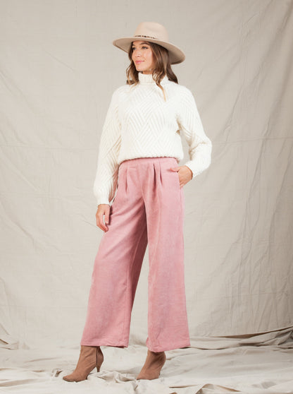 RETSINA CORDUROY PANTS-DUSTY PINK