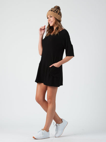 CUMULUS MINI DRESS-BLACK