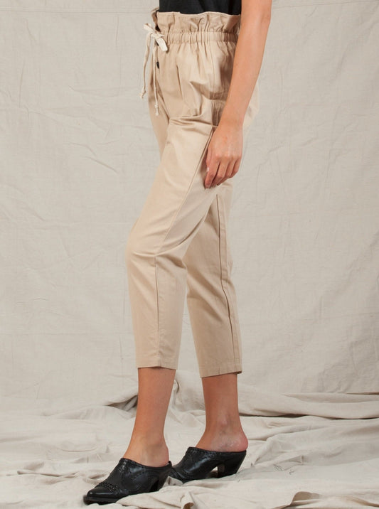 ABELLA PAPERBAG TROUSERS-BEIGE