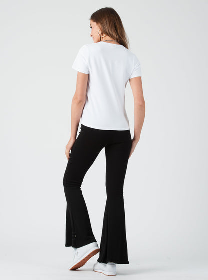 GRACE DEEP V NECK TEE-WHITE