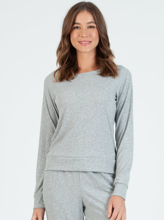 COOKIE LS TOP-GREY POINTELLE