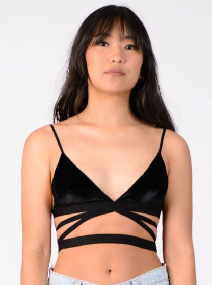 VAL VELVET BRALETTE-BLACK