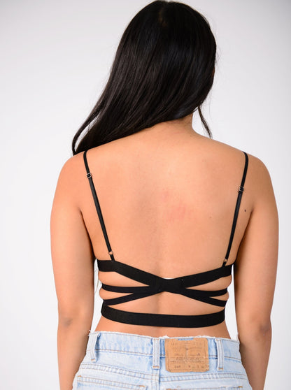 VAL VELVET BRALETTE-BLACK