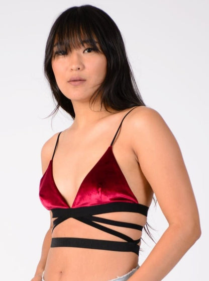 VAL VELVET BRALETTE-WINE