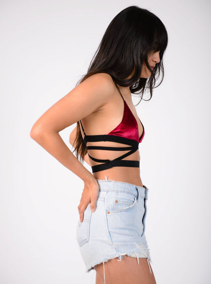 VAL VELVET BRALETTE-WINE