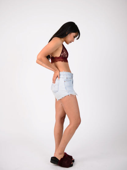FRENCHIE TRIANGLE BRALETTE-WINE
