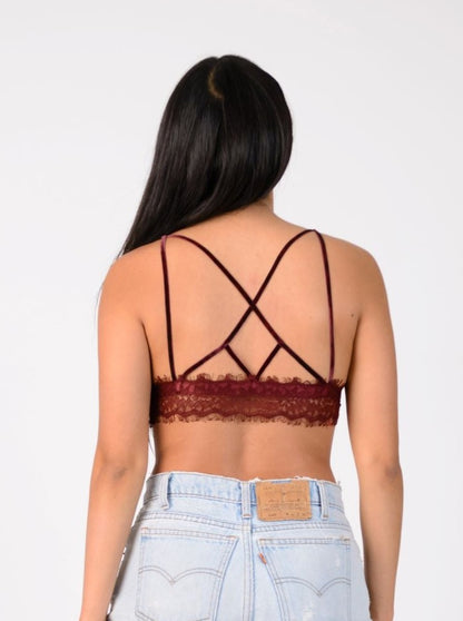 FRENCHIE TRIANGLE BRALETTE-WINE