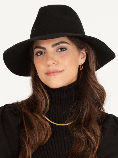 BLACK WOOL FEDORA