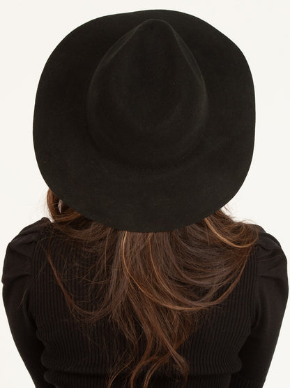 BLACK WOOL FEDORA