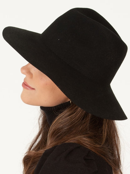 BLACK WOOL FEDORA