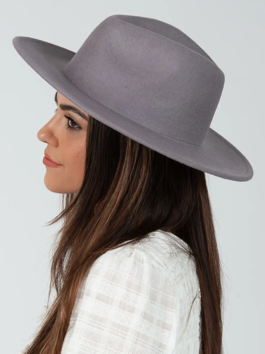 GREY WOOL FEDORA
