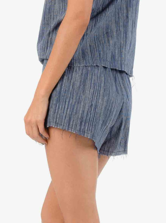 JETTY HIGH WAISTED RAW EDGE SHORTS-TAHOE BLUE