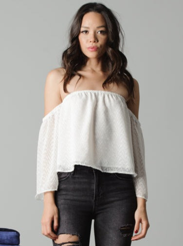 AUBREE OFF THE SHOULDER TOP-WHITE