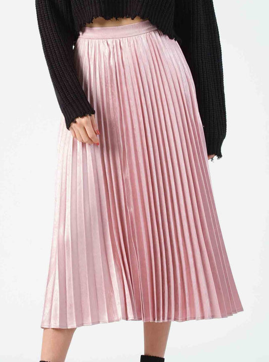 KORBEL PLEATED MIDI SKIRT-MAUVE ZEBRA