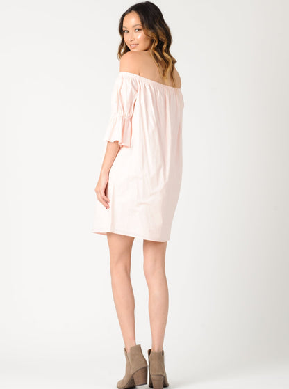 KATHERINE OFF THE SHOULDER DRESS-LT. PINK
