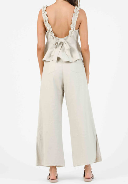 MELISSA FRINGE CULOTTES-STONE