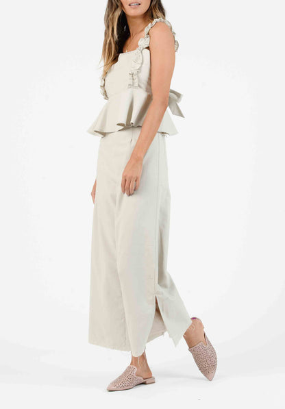 MELISSA FRINGE CULOTTES-STONE