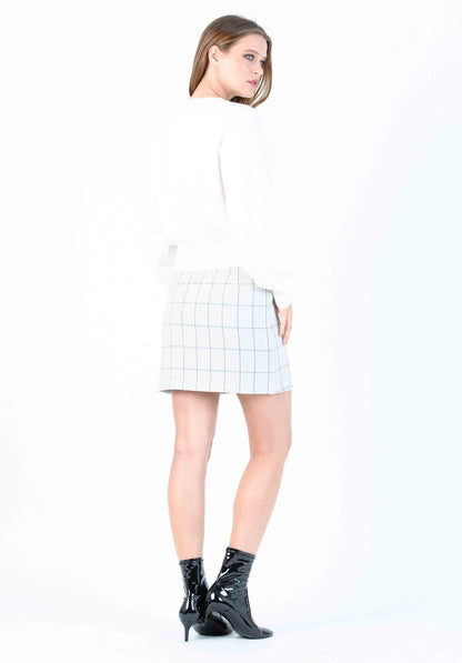 ARTIC A-LINE MINI SKIRT-SNOW PLAID