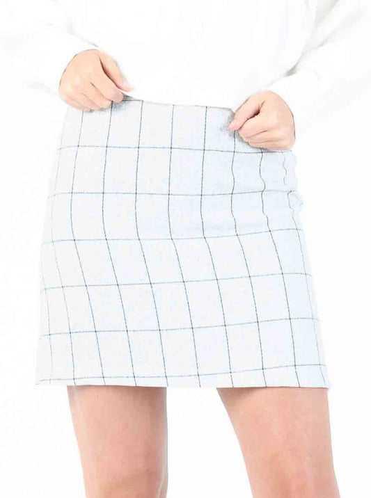 ARTIC A-LINE MINI SKIRT-SNOW PLAID