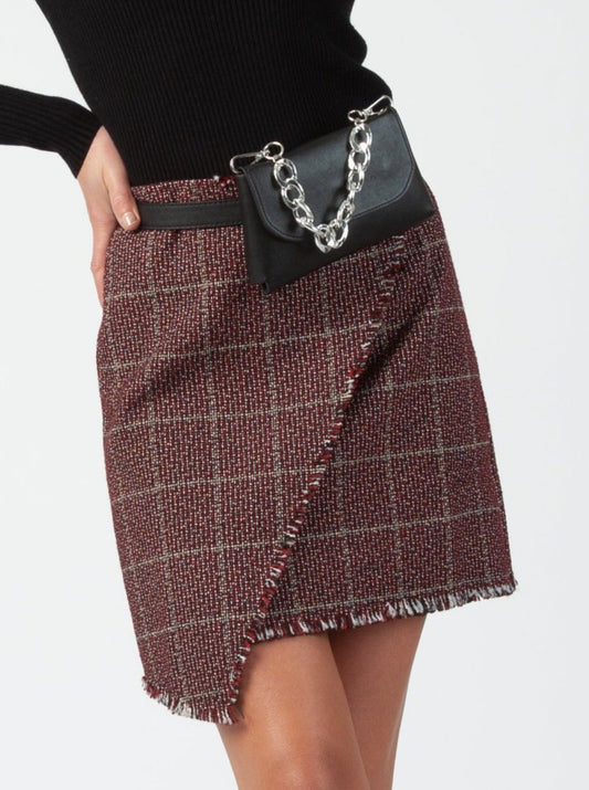 JOANNA MINI SKIRT-AUBURN TWEED