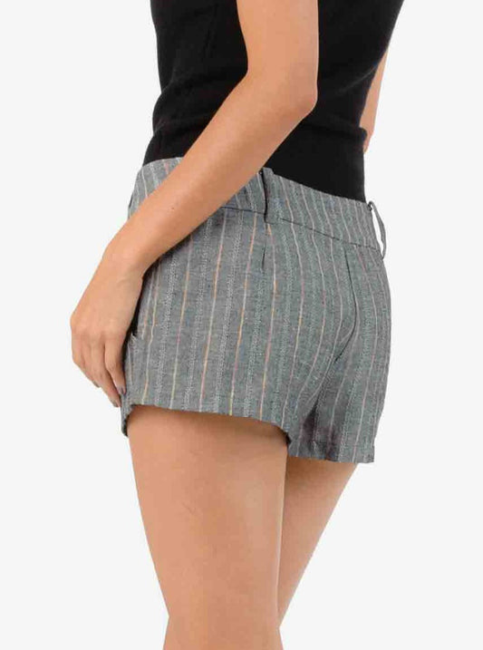 KAUAI SHORTS-BLACK/RAINBOW STRIPE