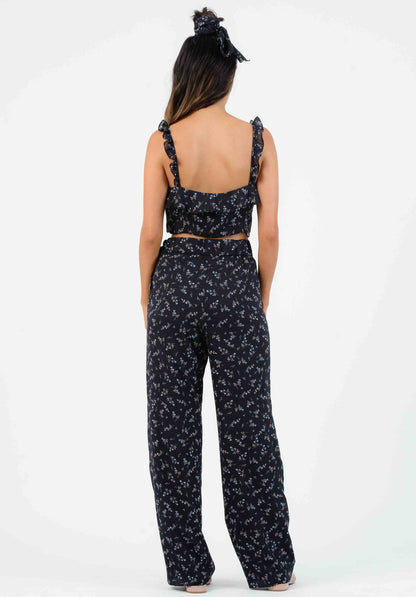 IRIS PALAZZO PANT-NAVY MINI FLORAL