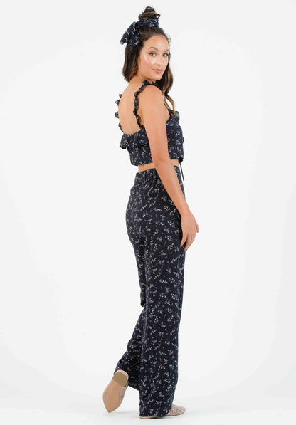 IRIS PALAZZO PANT-NAVY MINI FLORAL