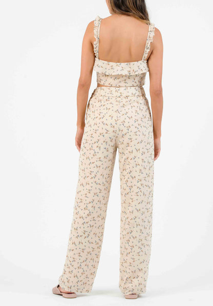 IRIS PALAZZO PANT-TAN MINI FLORAL