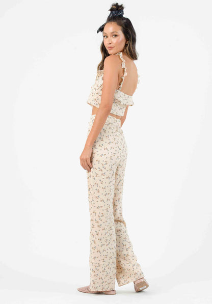 IRIS PALAZZO PANT-TAN MINI FLORAL