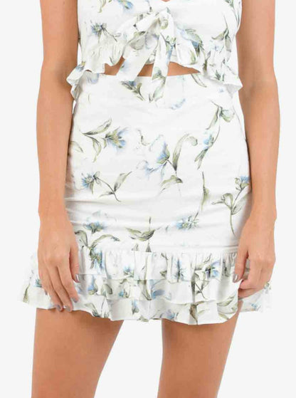 VANESSA FRONT TIE MINI DRESS | WHITE FLORAL