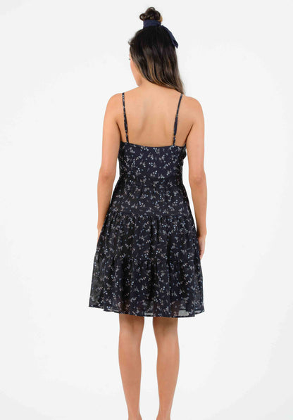 HAMPTON TIERED DRESS-NAVY MINI FLORAL