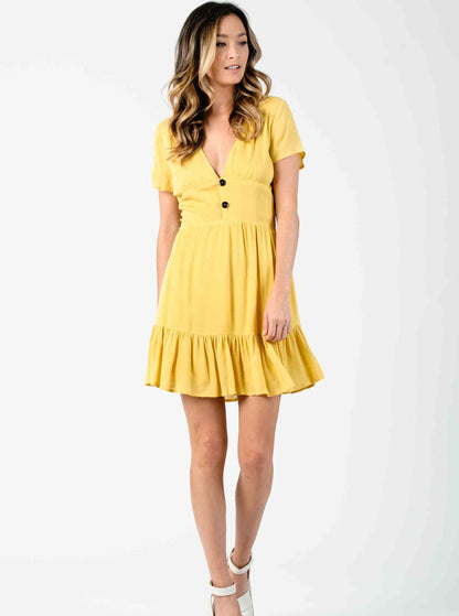 Baja Empire Waist Mini DRESS-SUN M / Sun Baja Empire Waist Mini DRESS-SUN M / Sun