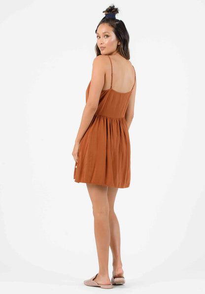 HAYES TIE FRONT MINI DRESS-SEDONA