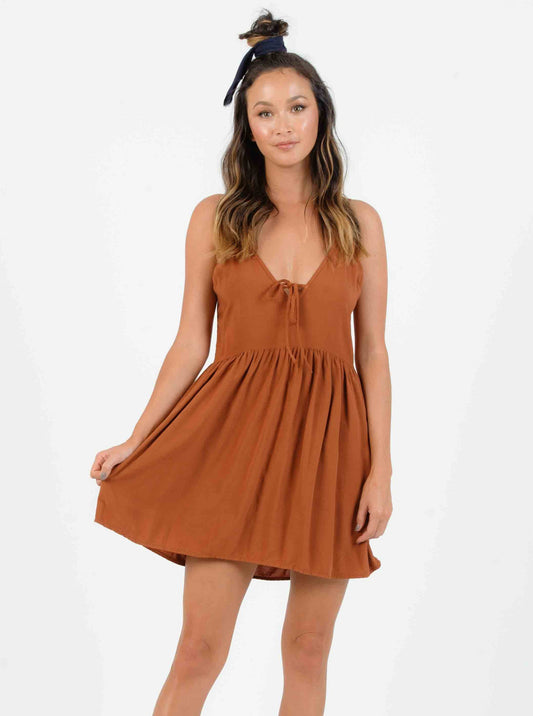 HAYES TIE FRONT MINI DRESS-SEDONA