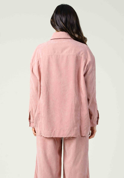 NEBBIOLO CORDUROY JACKET-DUSTY PINK