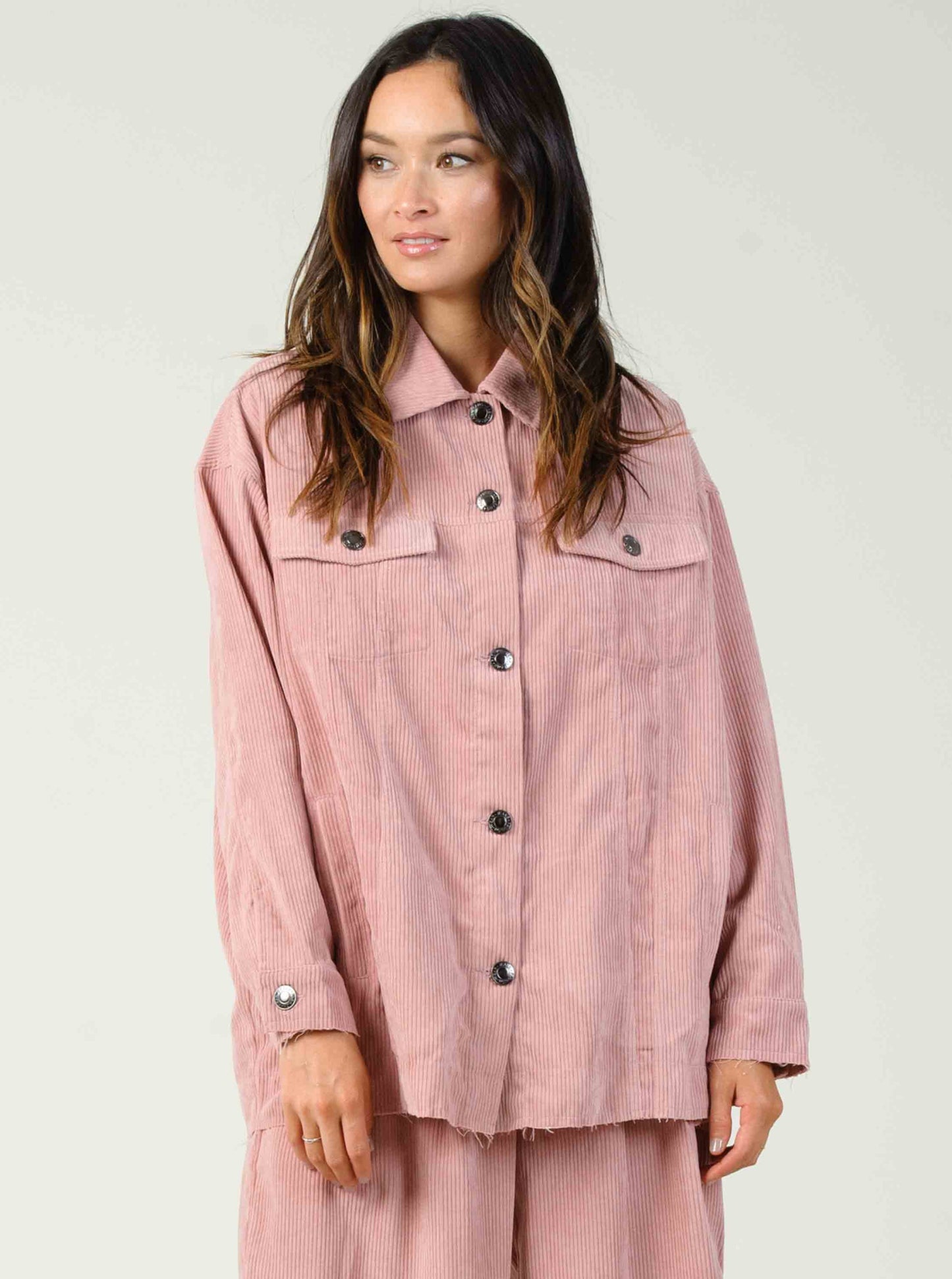 NEBBIOLO CORDUROY JACKET-DUSTY PINK