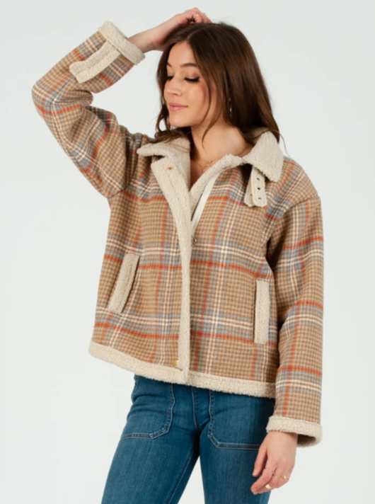 PLAID SHERPA JACKET