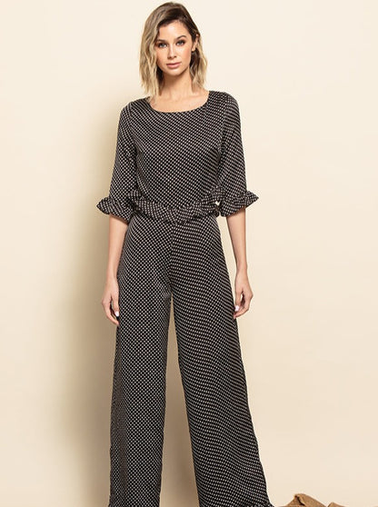 GENN JUMPSUIT-BLACK POLKA DOT
