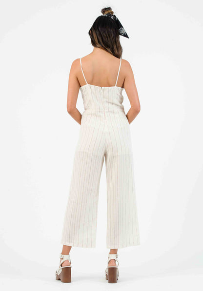 OHANA JUMPSUIT-TAN/RAINBOW STRIPE