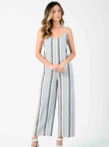 MOJAVE JUMPSUIT-NAVY WHITE STRIPE