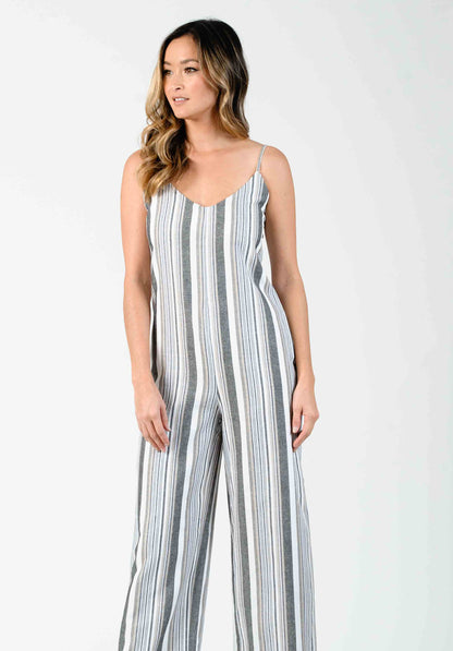 MOJAVE JUMPSUIT-NAVY WHITE STRIPE
