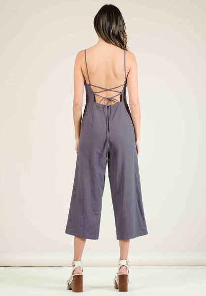 CATINIA CULOTTE JUMPSUIT-CHARCOAL