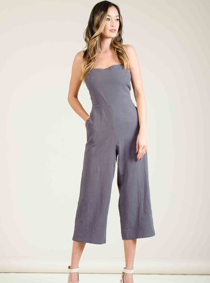 CATINIA CULOTTE JUMPSUIT-CHARCOAL