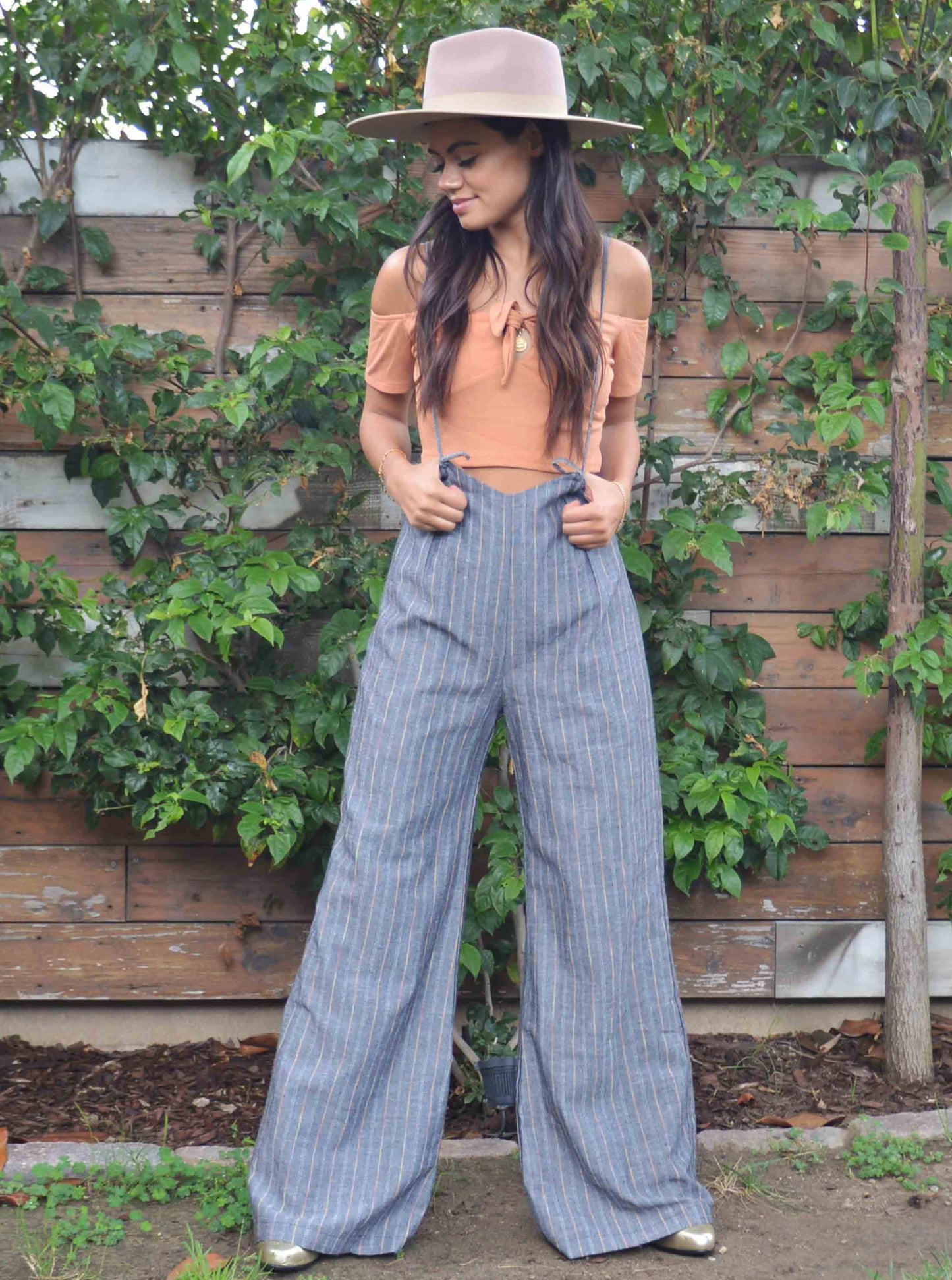 JORDAN JUMPSUIT-BLACK RAINBOW STRIPE