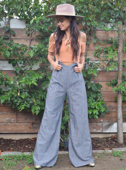 JORDAN JUMPSUIT-BLACK RAINBOW STRIPE