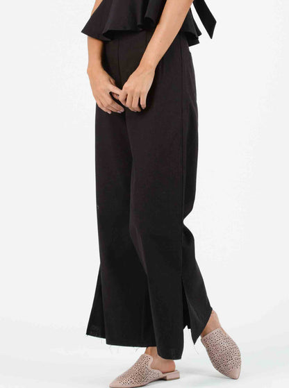 MELISSA FRINGE CULOTTES-BLACK