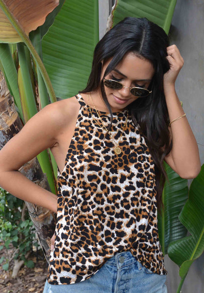 LEO KNIT MUSCLE TANK | LEOPARD