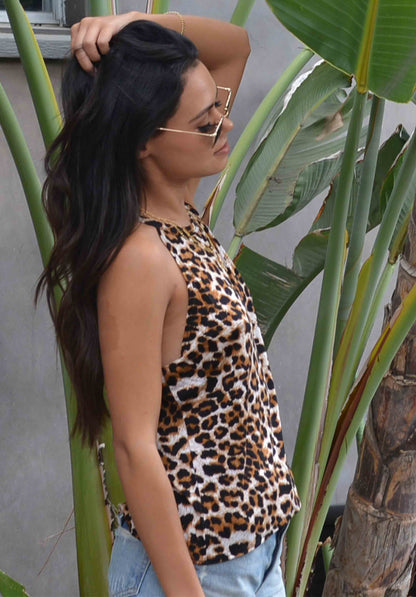 LEO KNIT MUSCLE TANK | LEOPARD