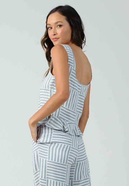 Women's Linen Peplum Top
